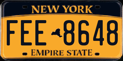 NY license plate FEE8648