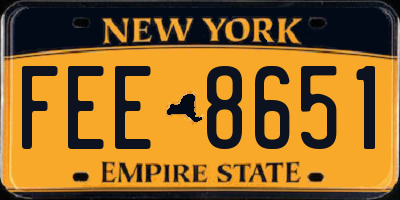 NY license plate FEE8651