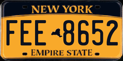 NY license plate FEE8652