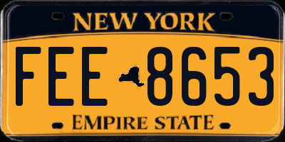 NY license plate FEE8653