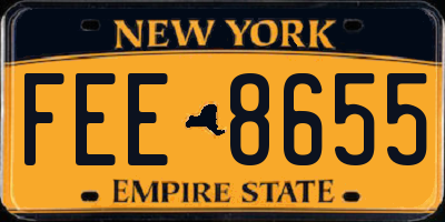 NY license plate FEE8655
