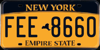 NY license plate FEE8660