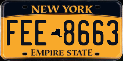 NY license plate FEE8663