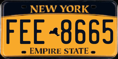 NY license plate FEE8665