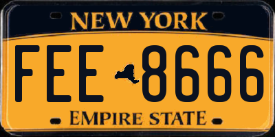 NY license plate FEE8666
