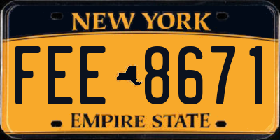 NY license plate FEE8671