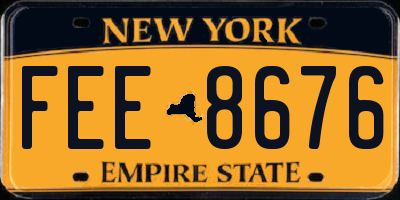 NY license plate FEE8676