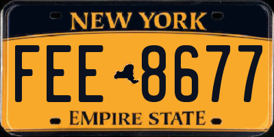 NY license plate FEE8677