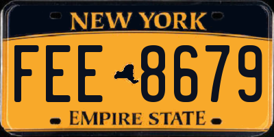 NY license plate FEE8679
