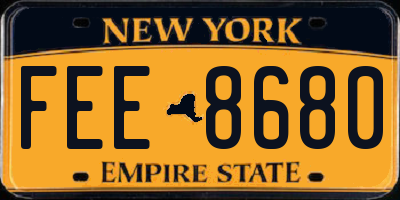 NY license plate FEE8680