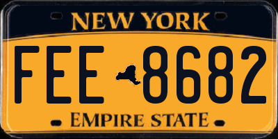 NY license plate FEE8682