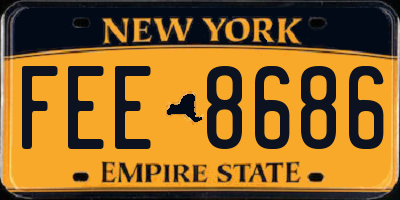 NY license plate FEE8686