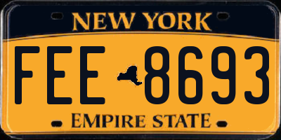NY license plate FEE8693