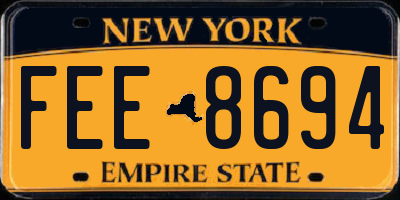 NY license plate FEE8694