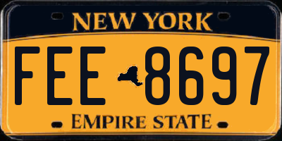 NY license plate FEE8697