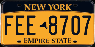 NY license plate FEE8707