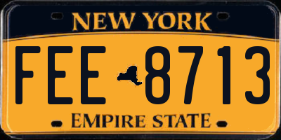 NY license plate FEE8713