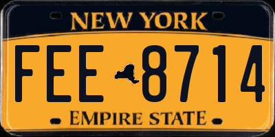 NY license plate FEE8714