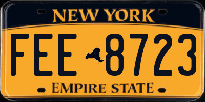 NY license plate FEE8723