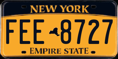 NY license plate FEE8727