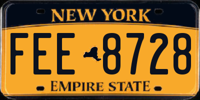 NY license plate FEE8728