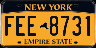 NY license plate FEE8731