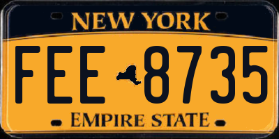NY license plate FEE8735