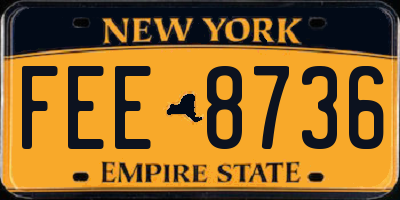 NY license plate FEE8736