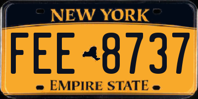 NY license plate FEE8737