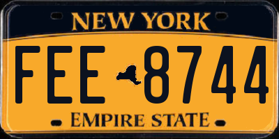 NY license plate FEE8744