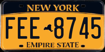 NY license plate FEE8745