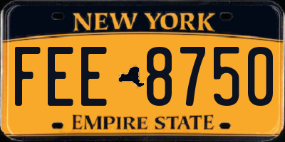 NY license plate FEE8750