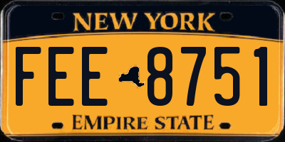 NY license plate FEE8751