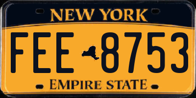 NY license plate FEE8753