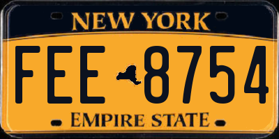 NY license plate FEE8754