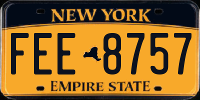 NY license plate FEE8757