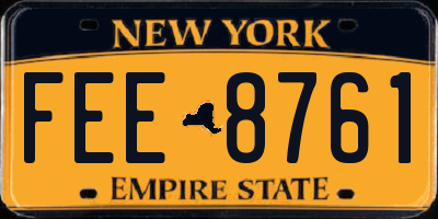 NY license plate FEE8761