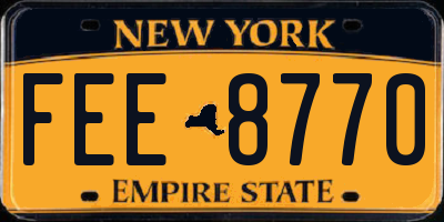NY license plate FEE8770