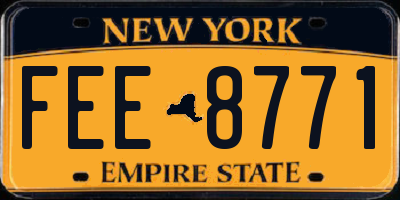 NY license plate FEE8771
