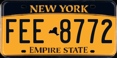 NY license plate FEE8772
