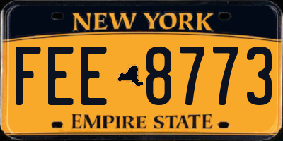 NY license plate FEE8773