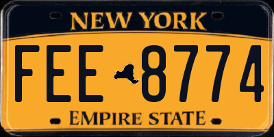 NY license plate FEE8774