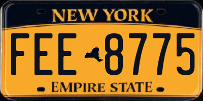 NY license plate FEE8775