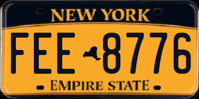 NY license plate FEE8776