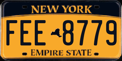 NY license plate FEE8779
