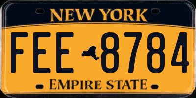 NY license plate FEE8784