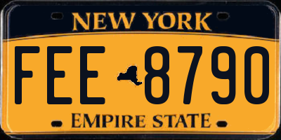NY license plate FEE8790