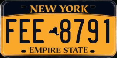 NY license plate FEE8791