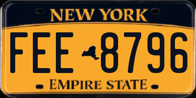 NY license plate FEE8796