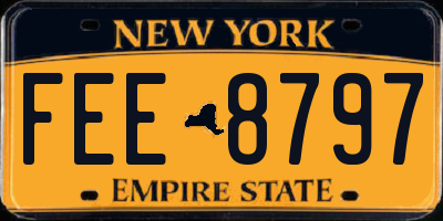 NY license plate FEE8797